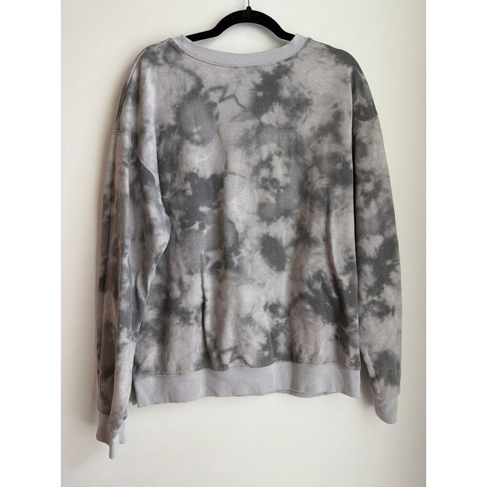 AC/DC Gray Tie Dye Crewneck Sweatshirt Youth XL 15–17 Rock Band Graphic Pullover - Picture 2 of 5